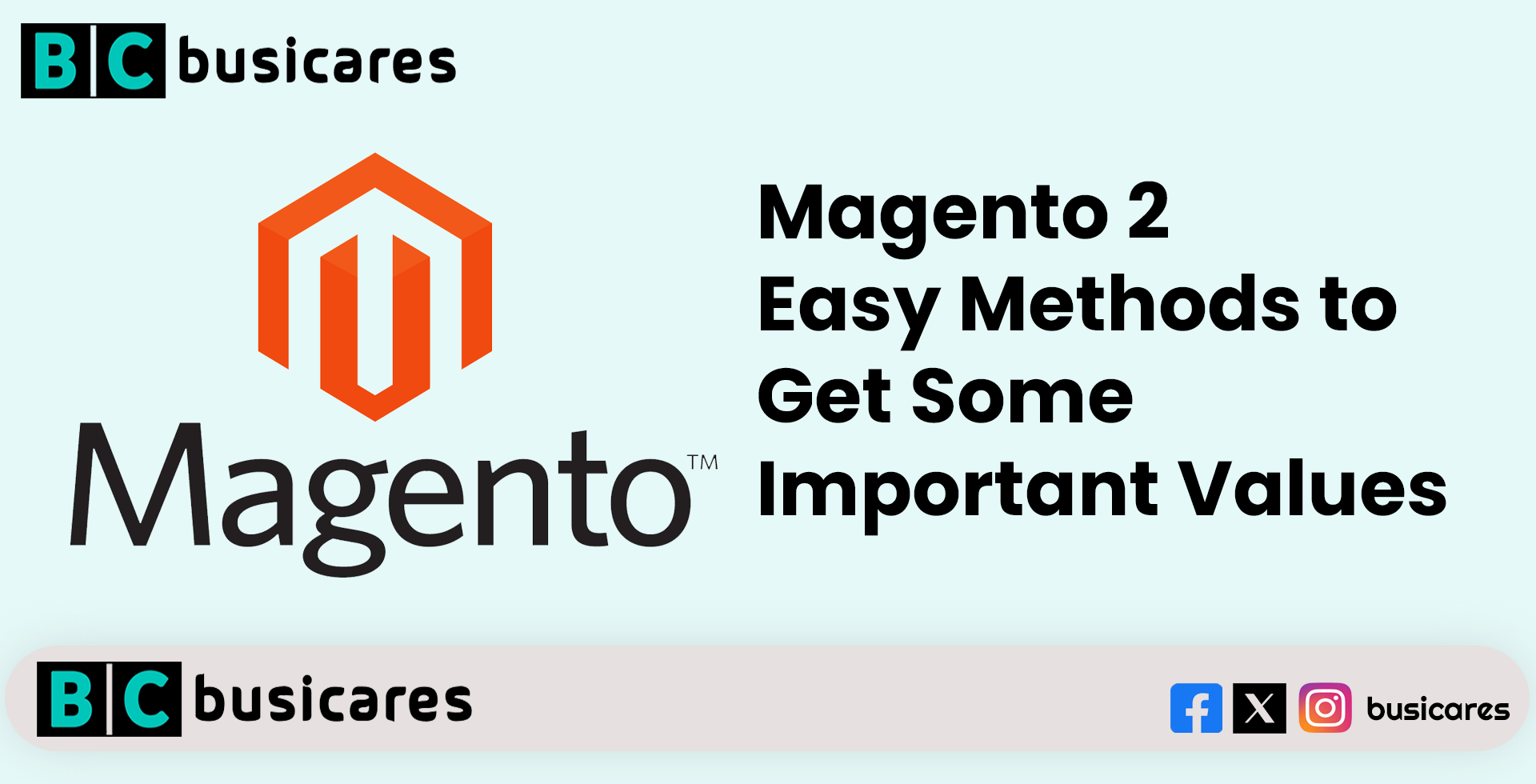 Busicares Solutions - Magento 2
Easy Methods to 
Get Some 
Important Values